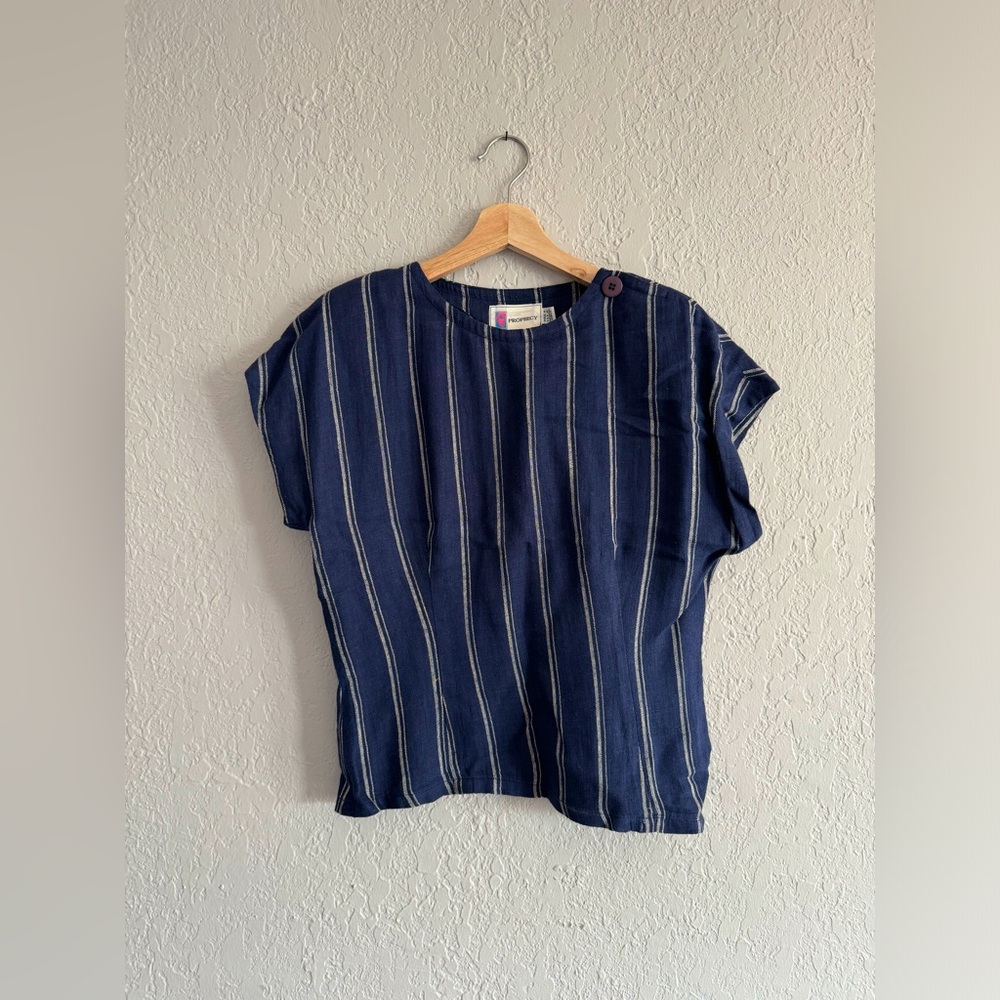 Vintage blue linen top